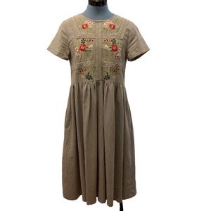 ROOLEE Embroidered Cotton Dress Size Small